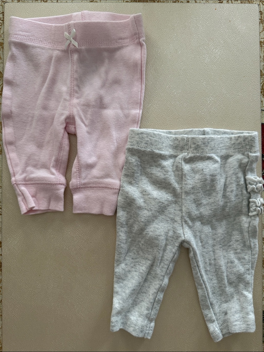 Carter's Pink and Light Gray Baby Leggings - 2 Pack